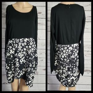 Lola Vs Harper Black & White Long Sleeve Dress Medium NWT